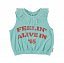 Piupiuchick,sleeveless top w/collar | blue w/ "feelin' alive" print